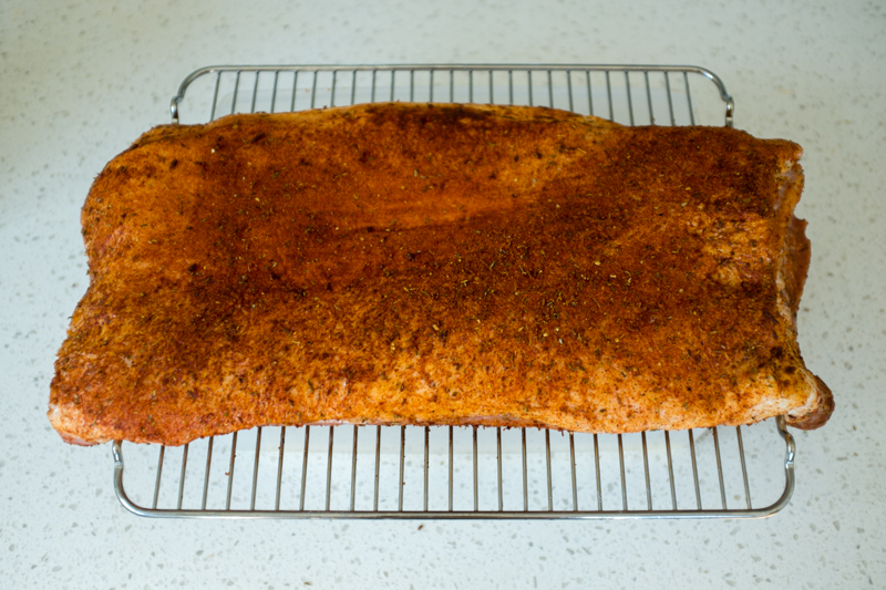 hickory wood chip smoked pork belly