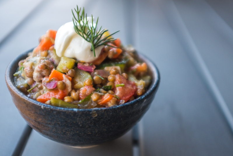 tangy vegetarian lentil salad recipe