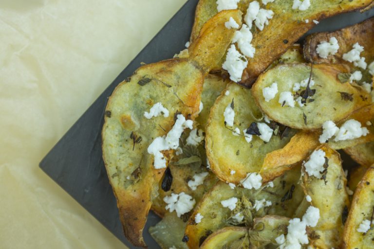 Baked Feta & Thyme Potato Crisps: Recipe