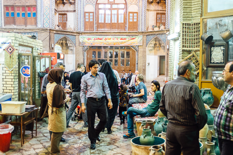 rooftop kashan bazaar iran
