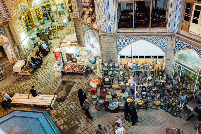 rooftop kashan bazaar iran