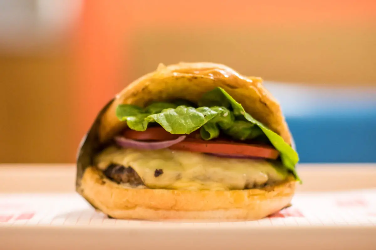 raph burger with stereo sauce at beatbox kitchen brunswick