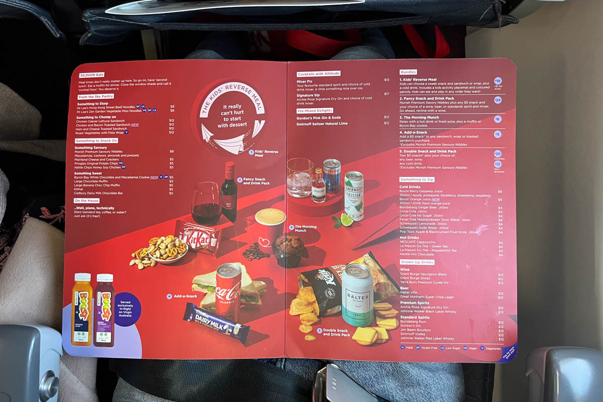 flying virgin economy class from denpasar to melbourne