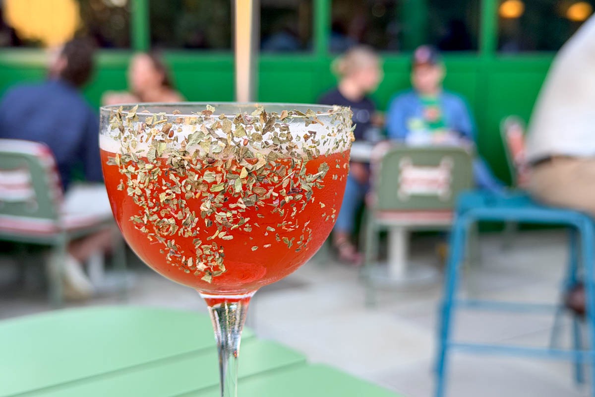 cocktail at past/port rooftop at the waterside hotel